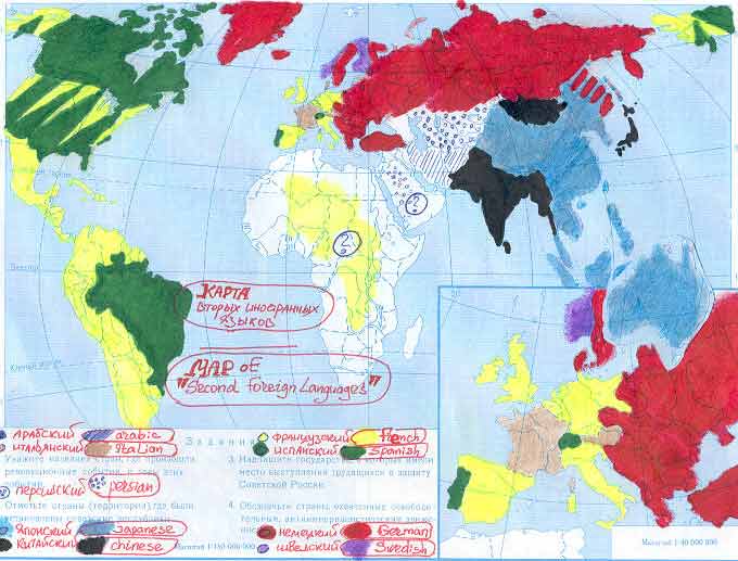 Map 'Second Foreign Language'. 